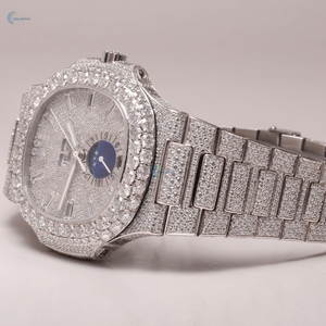 Fabuloso tono blanco completamente helado reloj de pulsera laboratorio crecido diamante reloj de pulsera de lujo estilo Hip Hop reloj - Product Image 6