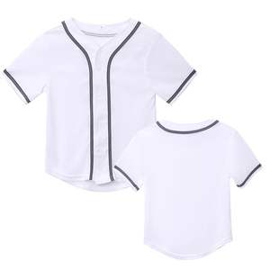Camiseta de béisbol abotonada UNISEX de poliéster con diseño personalizado para hombre, camiseta blanca en blanco para ropa deportiva, opción de talla grande Unisex - Product Image 3