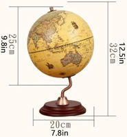 Globe terrestre décoratif en métal pour la maison, vente en gros, globe géographique éducatif, globe décoratif avec carte du monde, globe plaqué laiton