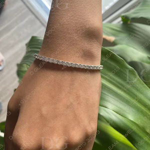 Pulsera de Moissanita de 7 Quilates en Plata 925 Chapada en Oro, Estilo Clásico Unisex, Hecha a Mano, Certificada para Bodas - Product Image 6