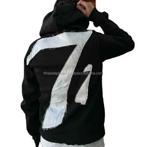 Custom Men Custom Applique Patch <b>Embroidery</b> Jogger Acid Wash Sun Faded Flared Sweatsuit Hoodie Sweatpants Tracksuits <b>Set</b> - Product Image 3