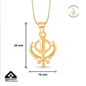 Colgante Religioso Khanda de Oro con Cadena, Listo para Regalar - Product Image 6