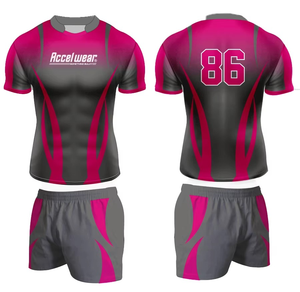 Custom Unisex Professional Rugby Uniform Latest Design Breathable OEM Sublimation Jersey and Short Set - Product Image 3