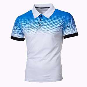 Calidad 220 gramos poliéster/algodón liso teñido hombres para Polo camisa ligera transpirable de talla grande sólido Ringer camiseta - Product Image 1