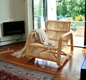 Chaise de jardin de conception moderne de meubles extérieurs de chaise de rotin en bambou naturel pour le balcon de salon - Product Image 1