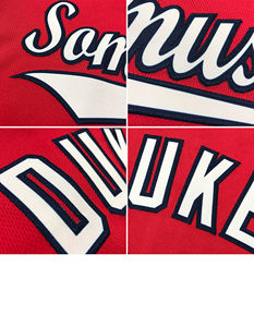 Maillot de baseball rouge V'Neck personnalisé par sublimation pour hommes avec votre logo et votre numéro - Product Image 6