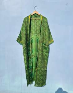 Kimono indio de seda hecho a mano, bata de salón de playa informal Unisex, suministro de ODM para accesorios de ropa musulmana tradicional, estilo Vintage - Product Image 1