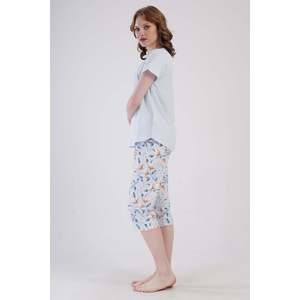 Ensemble de vêtements pour femmes P.SUPREM O YAKA KISA KOL ETEGI OVAL KAPRI - Bleu - Bleu - Product Image 2
