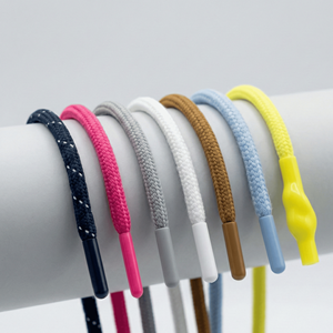Cordon tressé ciré de couleur personnalisée avec embouts en caoutchouc |   Vêtement 100% polyester de luxe, écologique, diamètre 5 mm, longueur 90-180 cm - Product Image 1