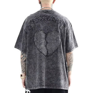 T-shirt pour homme en coton lourd de qualité supérieure, surdimensionné, vintage, cool, imprimé à l'acide, tendance, personnalisé, 100% coton - Product Image 3