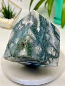 Cubo de ágata musgosa, piedra de ágata semipreciosa, artesanías de cristal ideales para zonas de meditación de equilibrio de Chakra y la mejor calidad única - Product Image 2