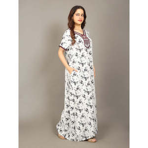 Evolove – Nuisette longue en viscose Liva pour femme, super douce et confortable, style décontracté, avec poches, boutonnée, fermeture à cordon, 3XL, 3 pièces - Product Image 3