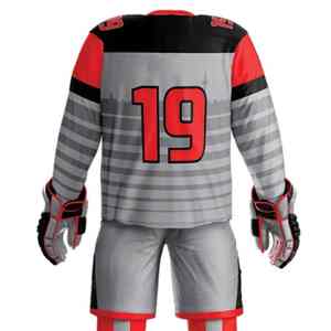 Uniforme de hockey sur glace personnalisé par sublimation, 100% polyester, séchage rapide, respirant, conçu pour un confort tout au long de la journée, compétition - Product Image 3