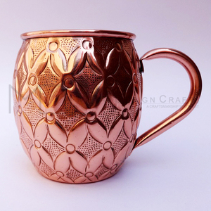 Artesanía india con precios bajos Mule Mug Pulido en relieve con mango de cobre para agua potable con alta calidad - Product Image 1