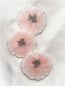 Sous-verres en résine de luxe faits à la main tampons carrés de couleur personnalisables pour ensemble de table de cuisine - Product Image 3