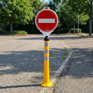 Ensemble de délimiteurs jaunes pour signalisation routière, plaque ultra-ronde - Product Image 2