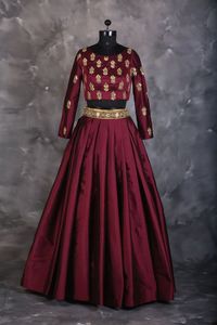 TRENDY & BEAUTIFUL <b>TOP</b> WITH LEHENGA DRESS EMBELLISH ELEGANT CRYSTAL GLASS <b>BEADS</b>,DABKA WORK for Party-WEAR @ 2022 - Product Image 2