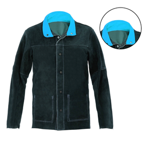 Top vente qualité cuir vestes de soudage résistant à la flamme soudeur tissu de sécurité manches longues en cuir soudage travail veste de sécurité - Product Image 4