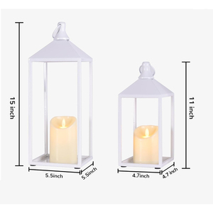 Candelero de Metal decorativo clásico para el hogar, farol de mesa, farol de vela de Metal blanco creativo para decoración de bodas y eventos - Product Image 2