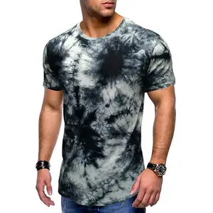 热销新品创意街装嘻哈服装素色无品牌男士短袖扎染t恤待售