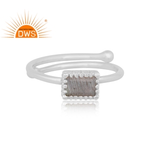 Hot Selling Fine Sterling Silver Natural <b>Labradorite</b> Gemstone Stackable <b>Ring</b> Custom Jewelry For Women Gift For Her - Product Image 3