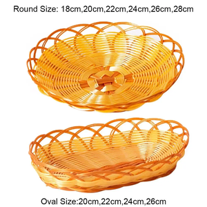 Kitchen Round <b>Storage</b> Tray Plate Woven <b>Basket</b> for Fruit and <b>Vegetables</b> Tabletop Organizer for Convenient <b>Storage</b> - Product Image 1