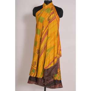 Festival Magic <b>Wrap</b> Skirt 2 Layer Vintage Sari Skirt for Women, Reversible Poly <b>Silk</b>, Long Boho Skirt or Short <b>Dress</b> - Product Image 4