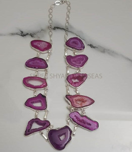 สร้อยคอโมราชุบเงินสเตอร์ลิง925ออกแบบเป็นเอกลักษณ์รูปแบบสันติภาพเครื่องประดับดูหินธรรมชาติ - Product Image 1