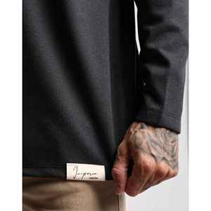 T-shirt à manches longues col rond pour homme Imperio Design, gris, coupe classique, tissu épais et lourd, uni, décontracté, respirant, modèle basique - Product Image 6