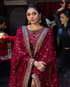 Heavy Designer Blooming Faux Georgette With Heavy Embroidery Sequence Work Gown & Pant & Sequence Embroidery Lace Work Dupatta - Product Image 1