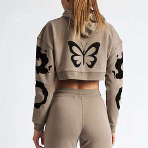 เสื้อครอปสำหรับวิ่งผ้าฟลีซระบายอากาศได้ดีของผู้หญิงเสื้อครอปมีฮู้ดสไตล์ใหม่เสื้อครอปไซส์ใหญ่พิเศษสำหรับฤดูหนาวโลโก้แบบกำหนดเองได้2025 - Product Image 2