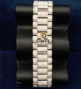 Derniers modèles de montres et accessoires Hip Hop Moissanite Round Brilliant Cut Diamond Round Shape Blue Watches for Boys - Product Image 6