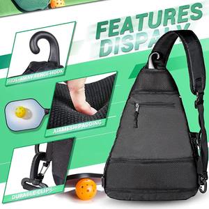OEM al por mayor ajustable Pickleball Sling bolsa para Mujeres Hombres Tenis Pickleball PU cuero Paddle bolsa de transporte directo de fábrica - Product Image 5