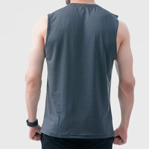 Top tendance grande taille hommes débardeurs coton polyester mélangé Premium col rond sans manches respirant vêtements de sport gilet sur la meilleure vente - Product Image 4