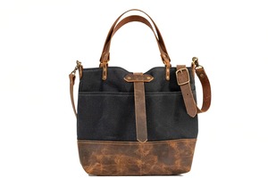 Sac à Bandoulière Large Fabriqué au Pakistan le LCTG-0007D Fourre-Tout en Cuir et Toile Cirée - Product Image 6