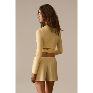 Cardigan en tissu doux et extensible pour femme ETHIQUET KREATI avec ceinture à nouer à la taille - Product Image 5