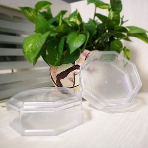 Wholesale Recyclable 360ml 12oz PS Plastic <b>Transparent</b> Octagon Food Storage Box for Cookie and Snack Packaging - Product Image 4