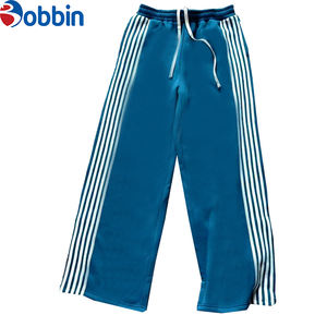 Pantalon de survêtement en molleton à jambe large surdimensionné pour homme, nouvelle mode streetwear d'hiver, avec bande latérale rayée, logo personnalisé - Product Image 3