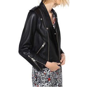 Chaquetas de cuero informales de diseño clásico para mujer, abrigo de cuero a la moda, chaquetas de cuero de ajuste Regular para mujer a la venta - Product Image 2