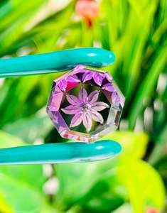 Ametrino natural, suelta de doble color piedra preciosa, fabricación de flores hechas a mano en piedra tallada para hacer joyas para hombres y mujeres, regalo - Product Image 1