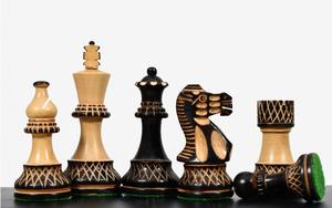 Piezas de Ajedrez de Madera de la Serie Premium Burnt Blazed, Talladas a Mano en Madera de Boj Quemada, Rey de 3.8 Pulgadas a un Precio Accesible - Product Image 2