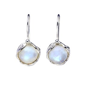 ต่างหูห้อยมูนสโตนทรงกลมหรูหราทำด้วยมือเครื่องประดับอินเทรนด์ทำมือสำหรับเป็นของขวัญ - Product Image 1