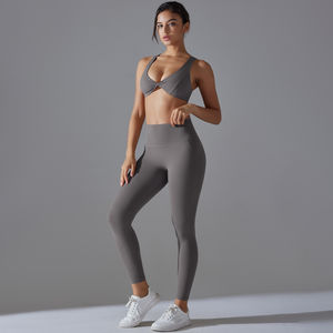 High Waist Stretchable & Stylish Women's Sets Yoga 2 piece Set Women Private Label Women's Yoga Set Seamless <b>Leggings</b> and Bra - Product Image 6
