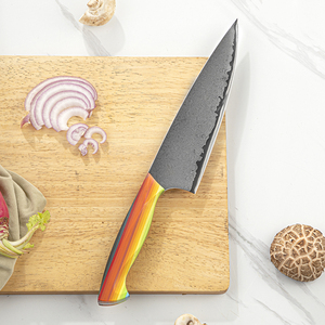Vente en gros de couteau de chef personnalisé de qualité supérieure OEM ODM avec poignée colorée et couteau de chef professionnel en acier Damas - Product Image 4