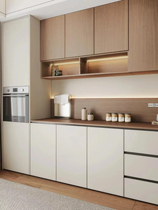 Buffet contemporain pour salle à manger avec éclairage LED intégré, rangements intégrés, étagères pour vin et dimensions personnalisables - Product Image 4