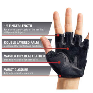 Gants de fitness en cuir pour hommes et femmes avec paume rembourrée à adhérence durable et design respirant pour la musculation et les entraînements en salle de sport - Product Image 3