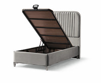 Base de lit de rangement tuftée de style industriel Cadre métallique modulaire souple avec caractéristiques