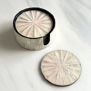 Mother of Pearl Tables Handcrafted Shell Inlay with a Colorful <b>Twist</b> - Product Image 1