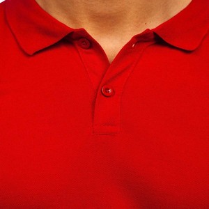 Polo rojo deportivo de algodón transpirable de alta calidad para hombre - Product Image 4