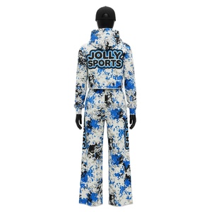 Chándal de Mujer Premium de Poliéster y Elastano con Forro Polar de 280 GSM, Sudadera Corta con Estampado Azul y Blanco, Logotipo Personalizado, Tallas Grandes - Product Image 2